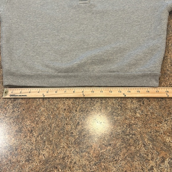 NSF French Terry Sweater Size Medium Gray Funnel Neck Half Button Front - Picture 13 of 13